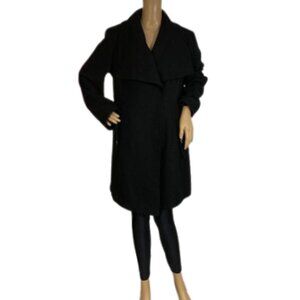 London Fog Heritage Black Classic Black Wool Blend Coat